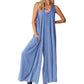 Femeii Casual V-neck fără mâneci Wide Leg Jumpsuit