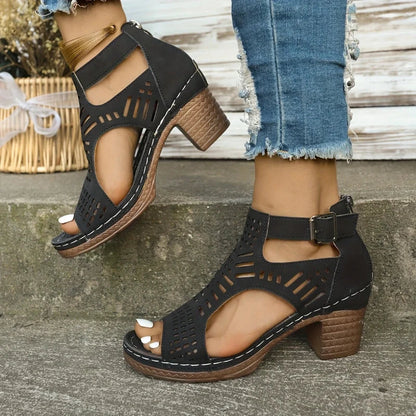 【EU 36-43】👡Wydrążone sandały na obcasie